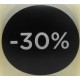 Diámetro 35 mm etiqueta "30 %" fondo negro